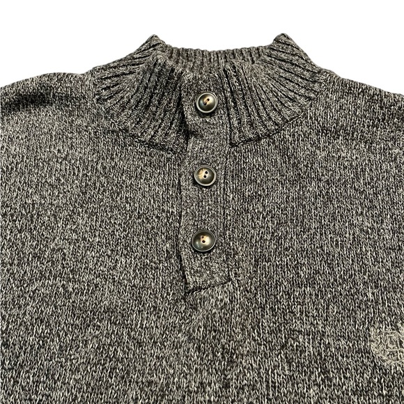 CHAPS Pullover Sweater | Men’s XXL | Gray with Brown Corduroy Patches at Sleeves - Picture 6 of 11